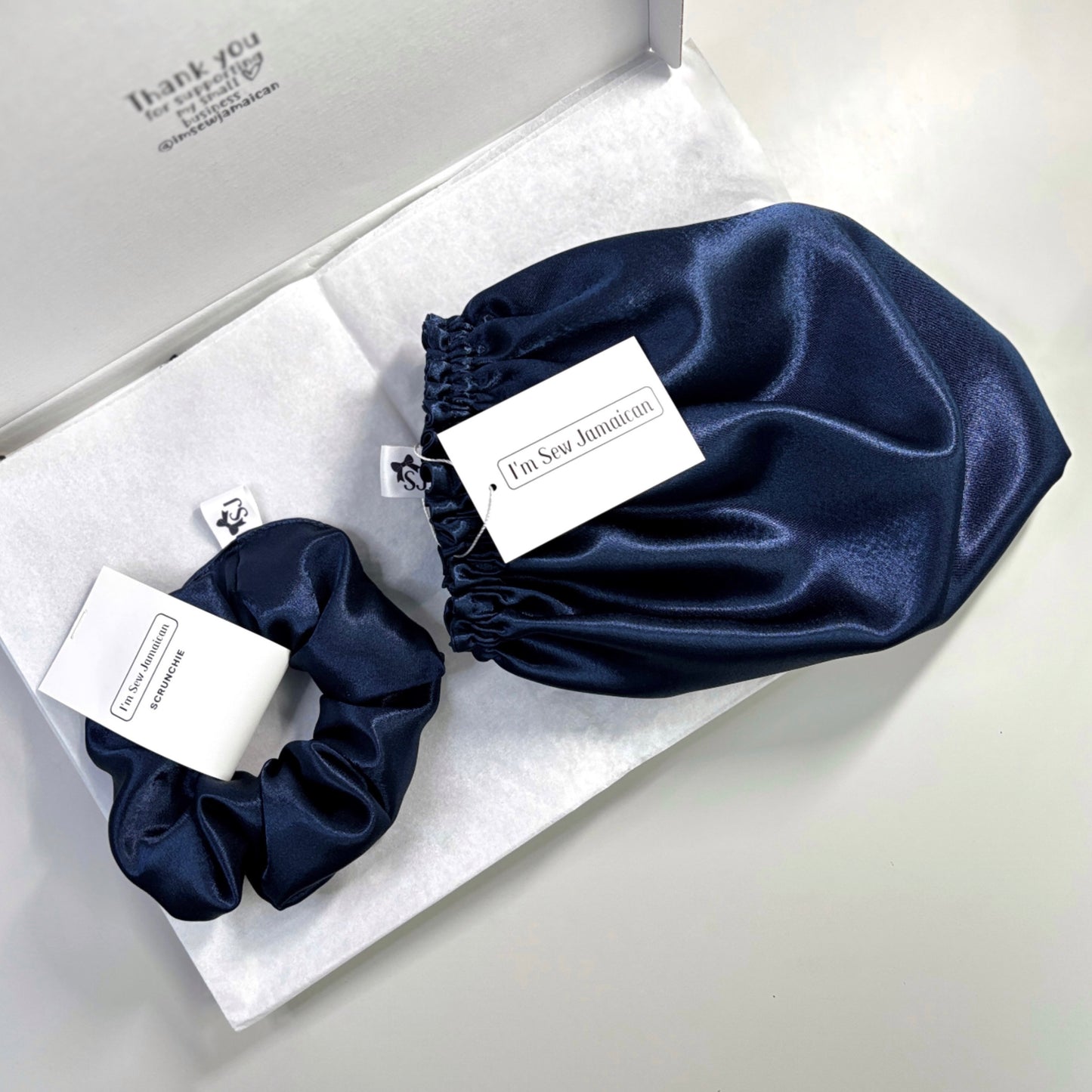 Silky Satin Scrunchie and Satin Sleep Bonnet, Hair Accessory Gift Set for Her, 5 Colours