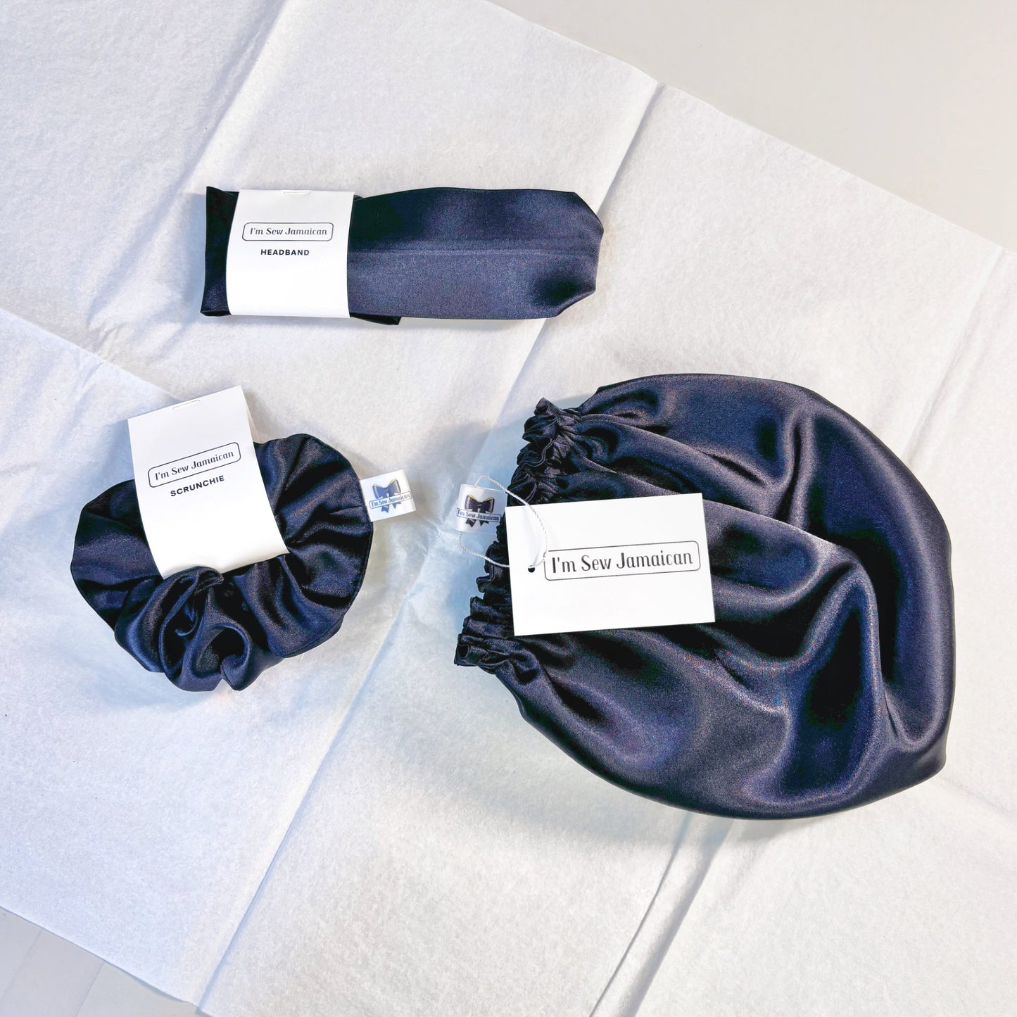 Silk Bonnet Gift Set in 5 Colours, Reversible Sleep Bonnet, Scrunchie & Headband