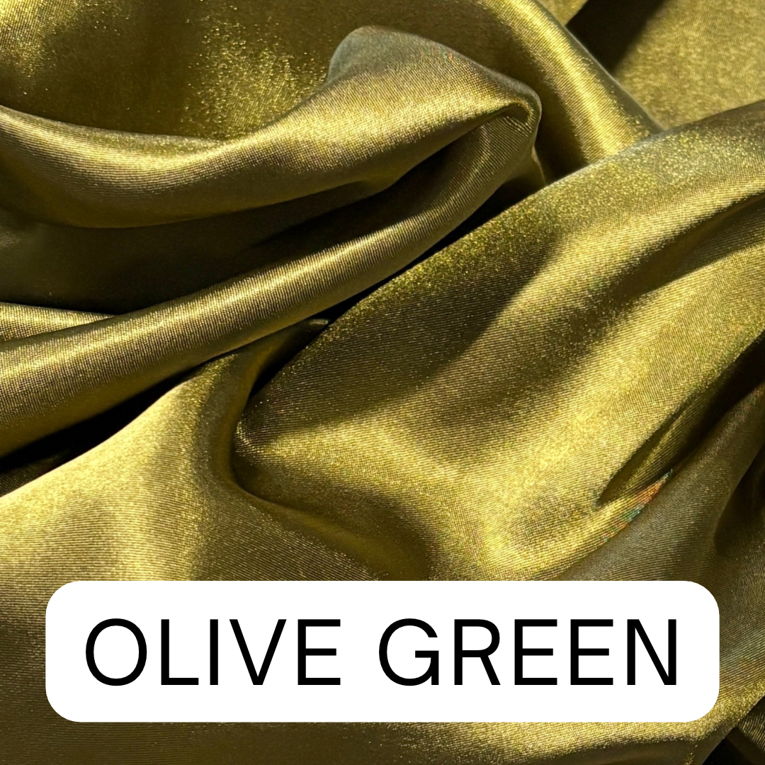 Olive green satin fabric 