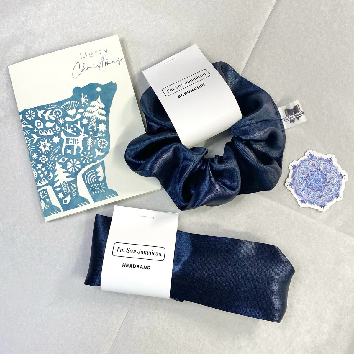 Satin Hair Scrunchie & Matching Headband Set